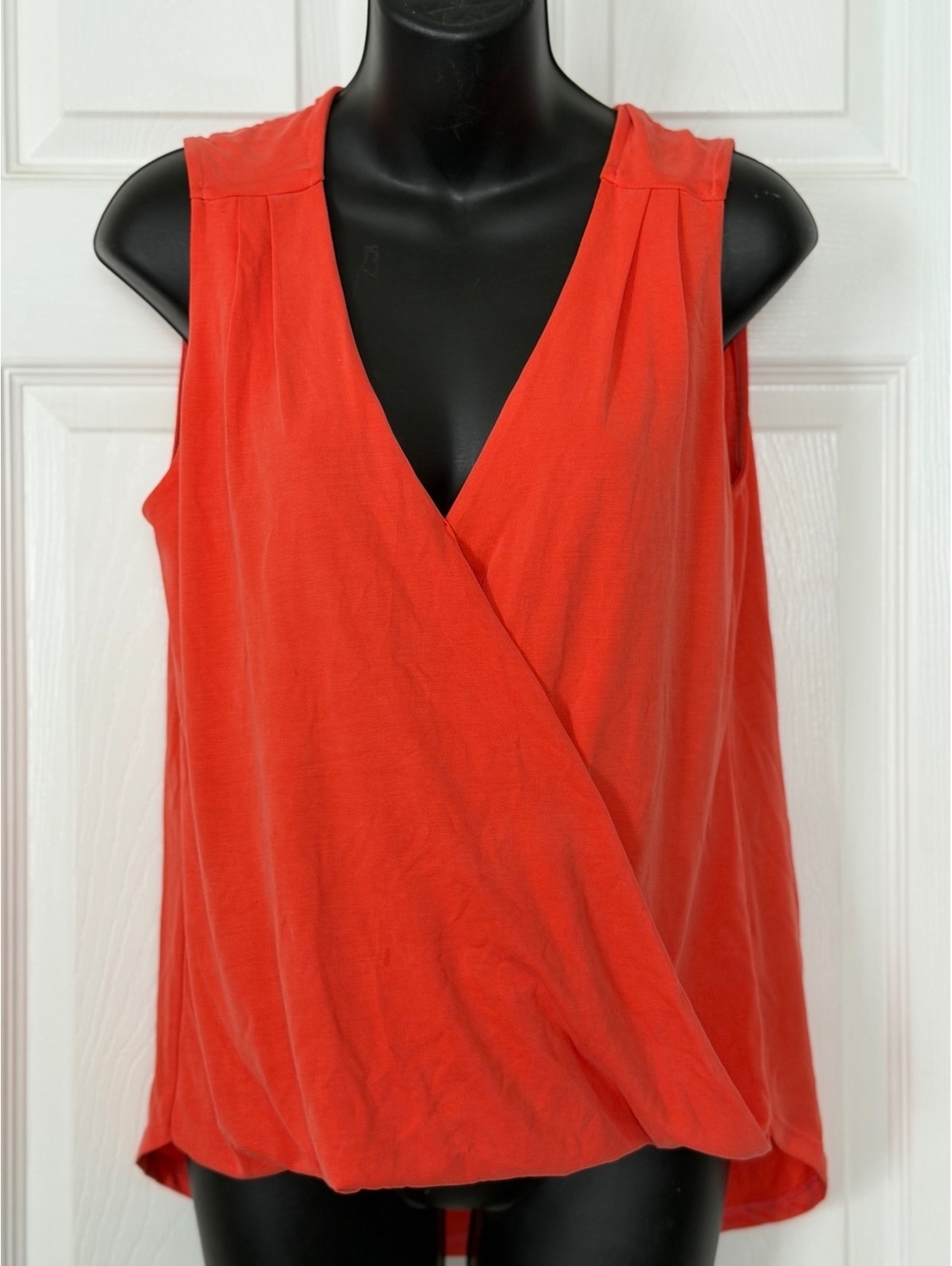 Veronica M Coral Draped Sleeveless Blouse Size S
